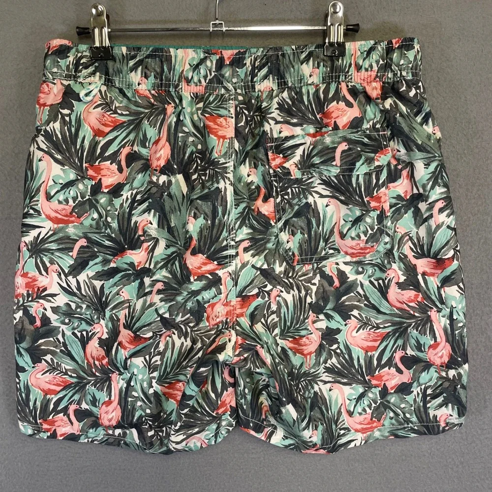 Goodfellow & Co Flamingo Tropical Swim Trunks Men's Medium Mesh Lined Shorts